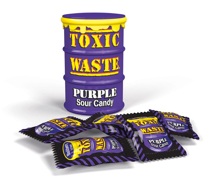 Toxic Waste Drum with flavoured hard sour candy sweets 42g