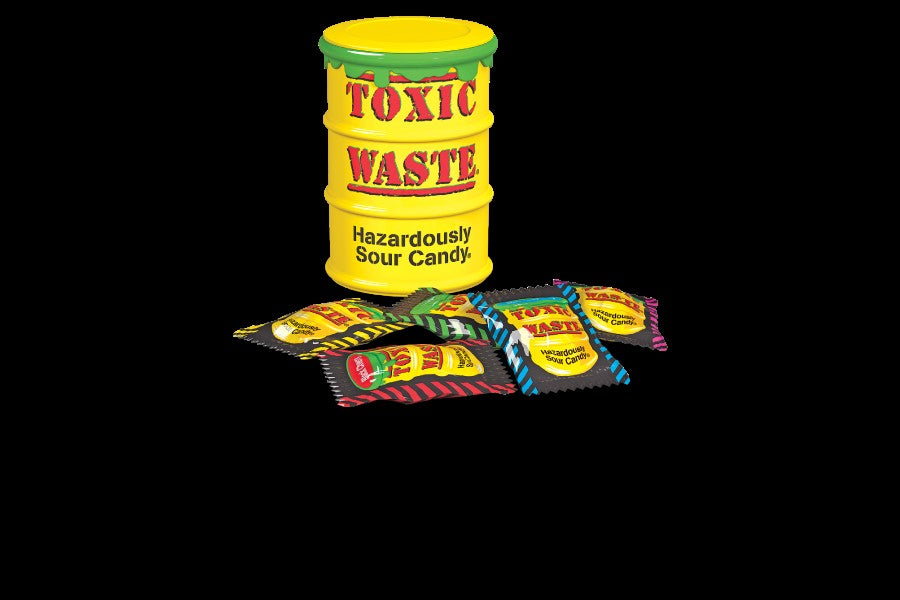 Toxic Waste Drum with flavoured hard sour candy sweets 42g