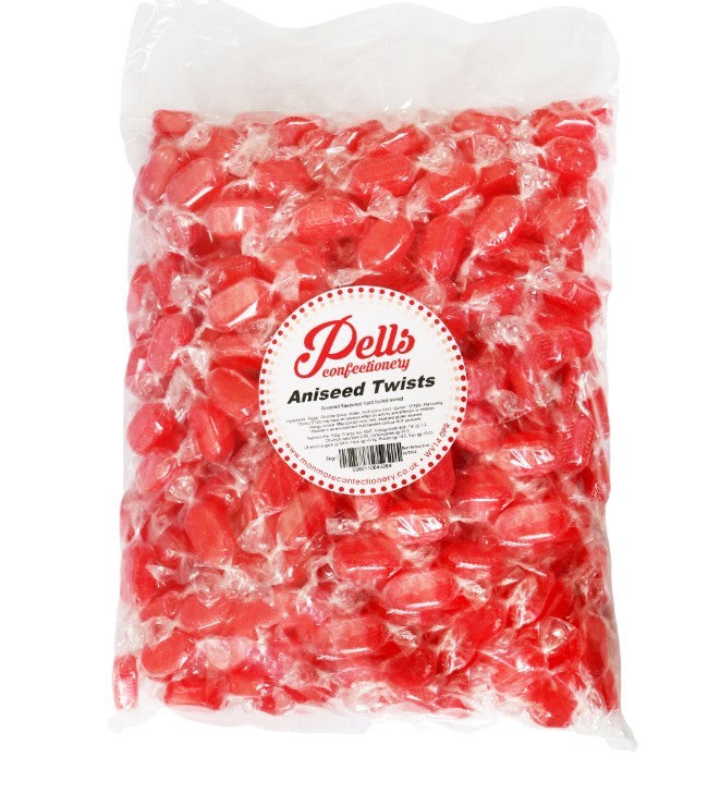 Aniseed Twists Hard Boiled Sweets Wrapped Pells